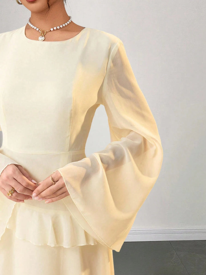 SHEIN maxi ruha, krémszínű