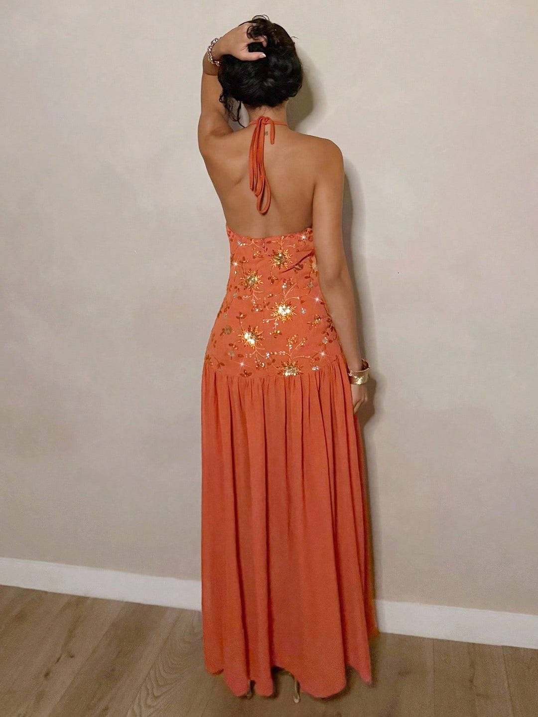 SHEIN Maxi ruha, téglavörös