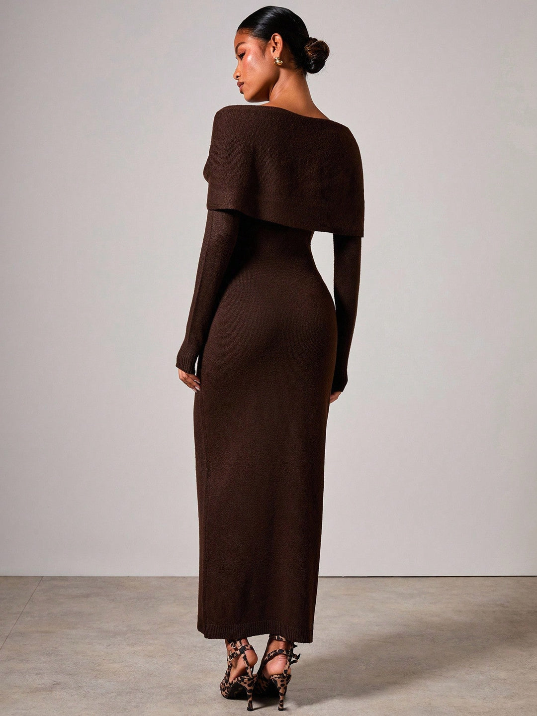 Shein maxi ruha, barna
