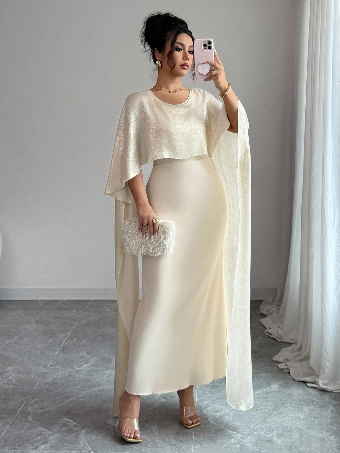 Rochie maxi SHEIN, auriu