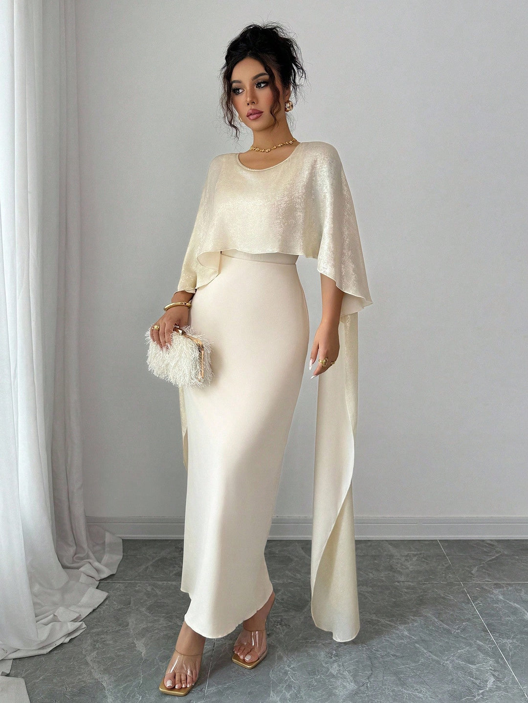 Rochie maxi SHEIN, auriu