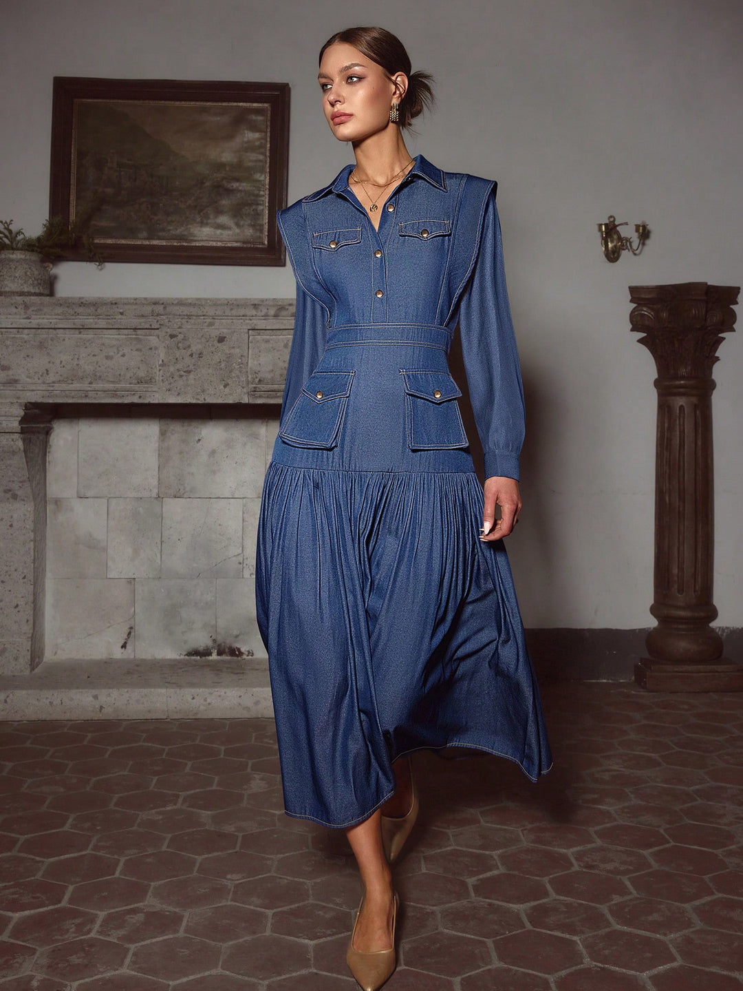Rochie maxi SHEIN, albastru