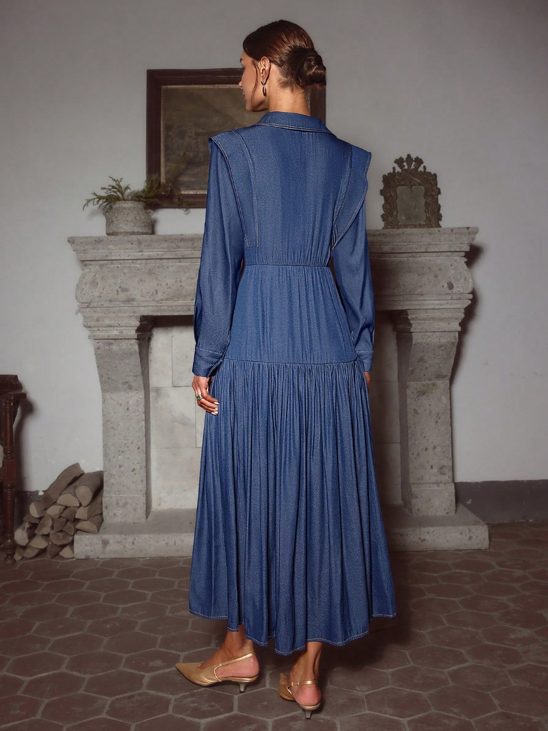Rochie maxi SHEIN, albastru