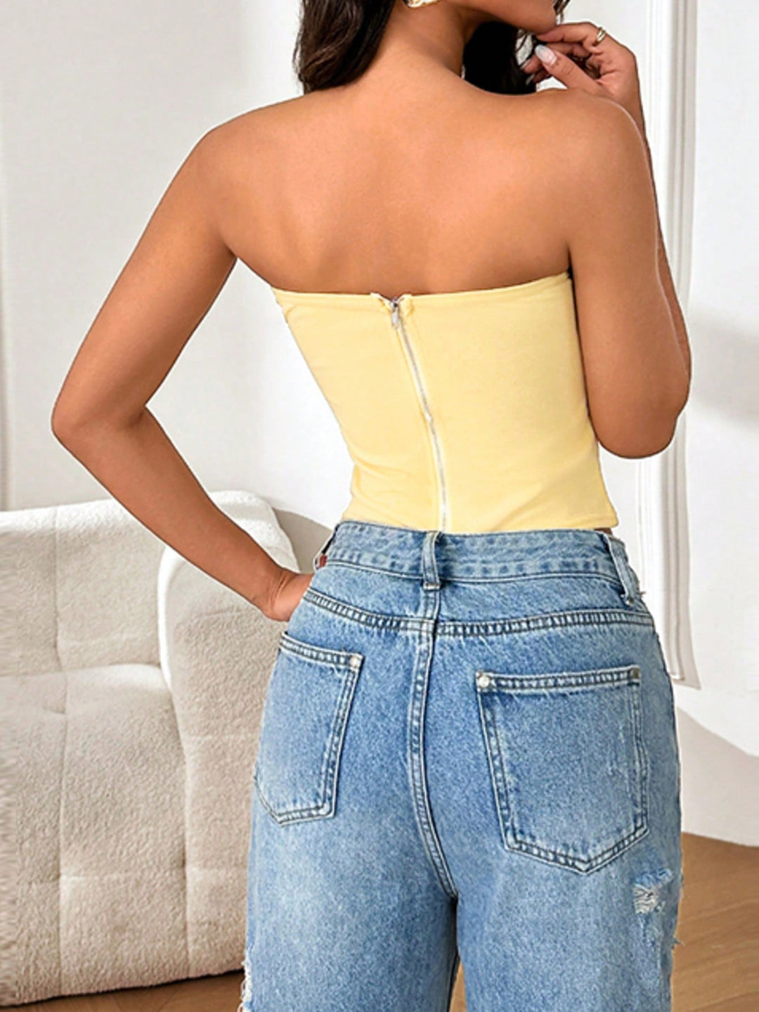 Top SHEIN, galben