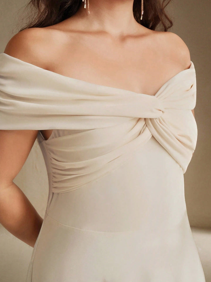 Rochie maxi Shein Curve+, crem