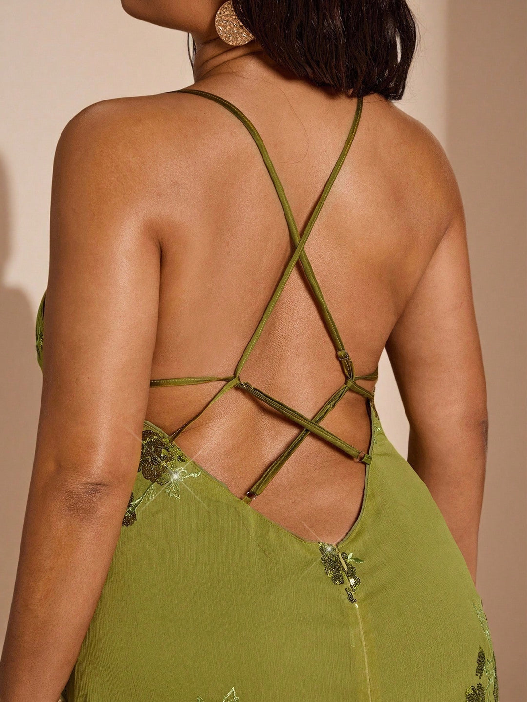 Shein Curve+ miniruha, zöld