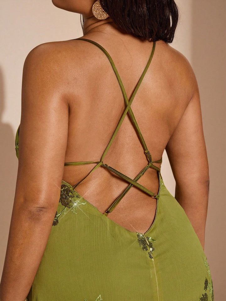Shein Curve+ miniruha, zöld