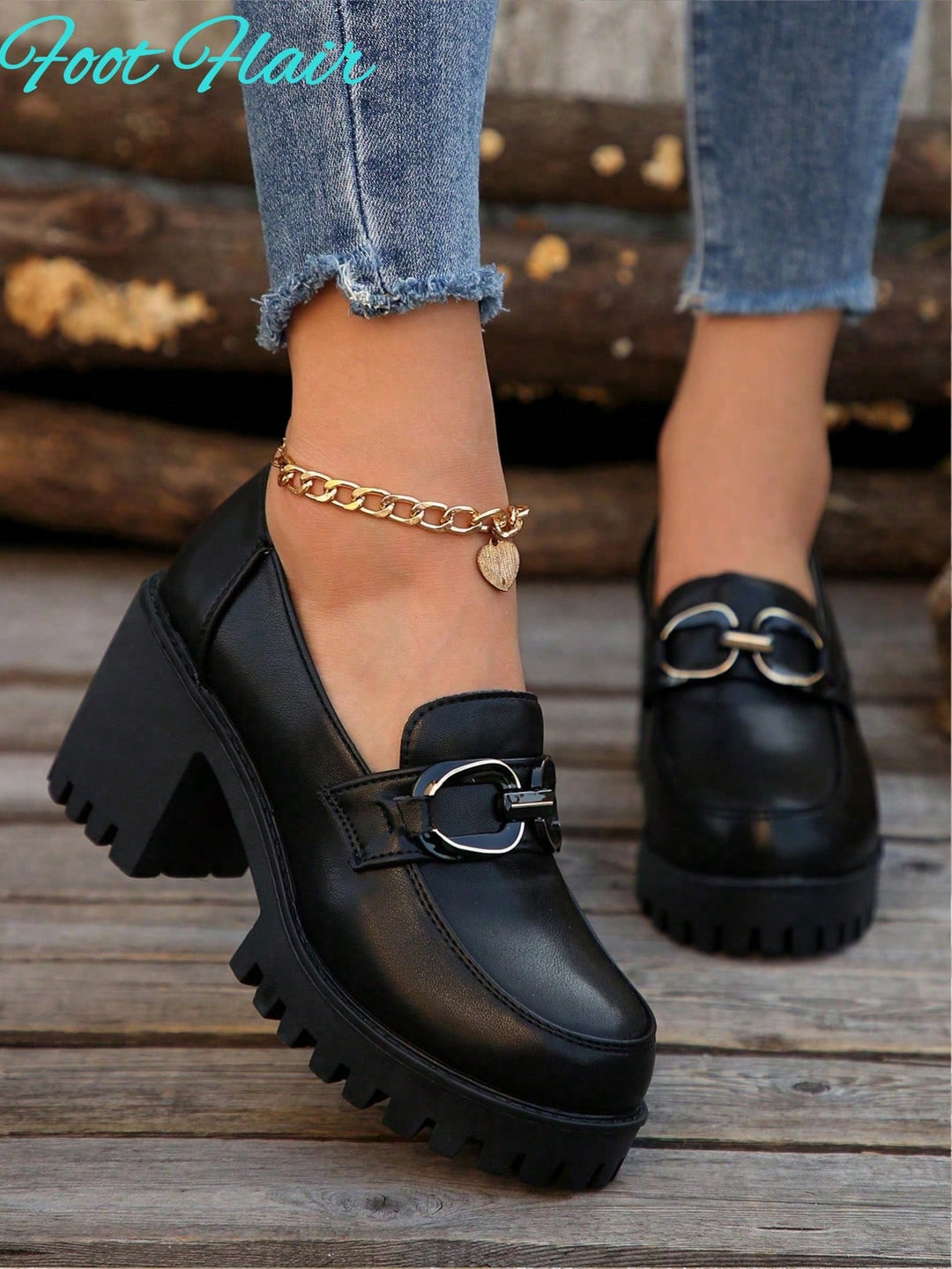 Pantofi cu toc SHEIN, negru
