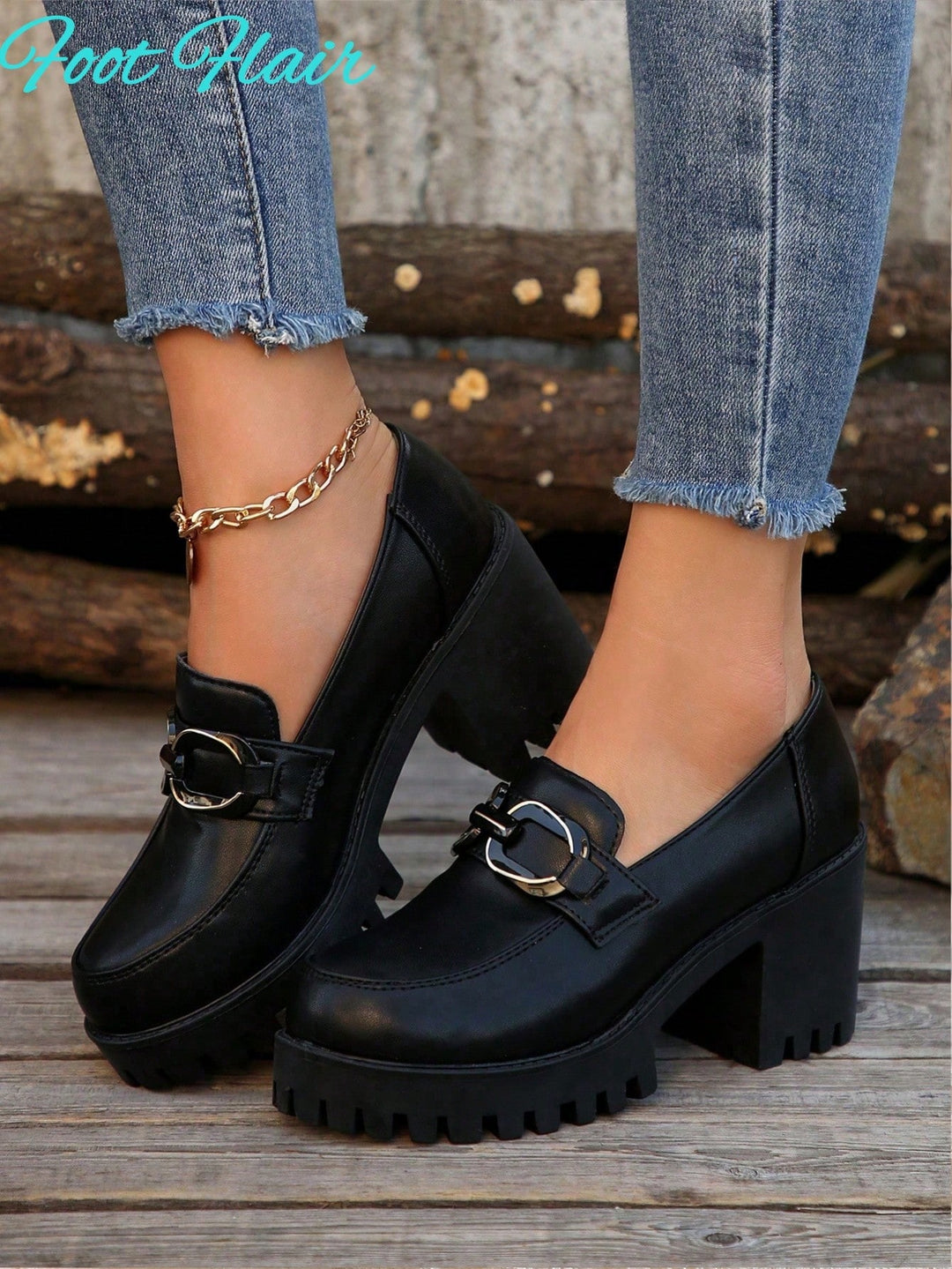 Pantofi cu toc SHEIN, negru