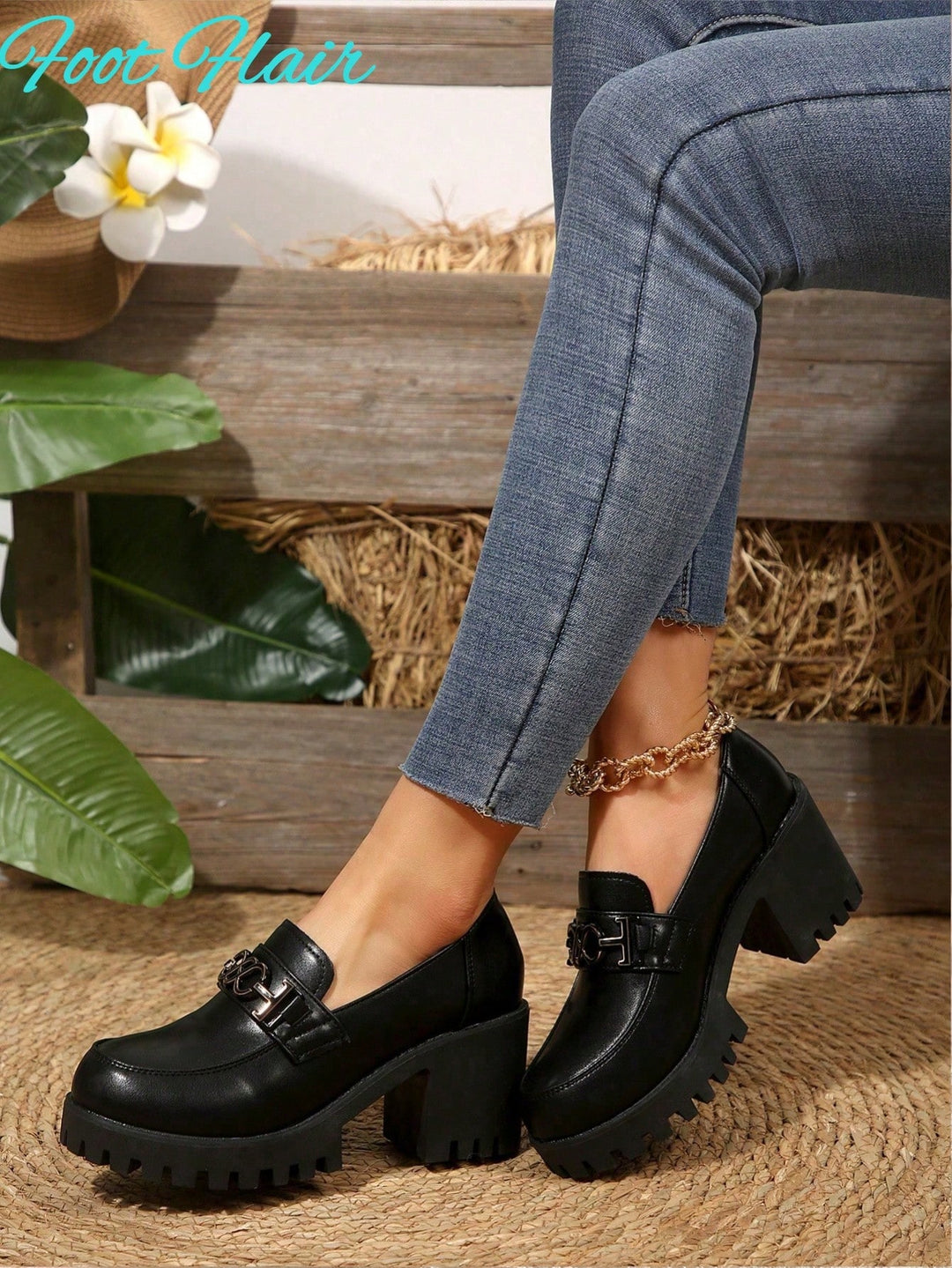 Pantofi cu toc SHEIN, negru