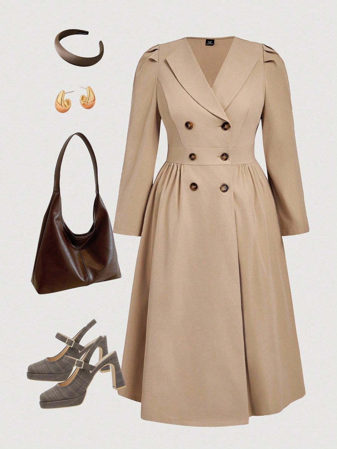 Trench SHEIN, kaki