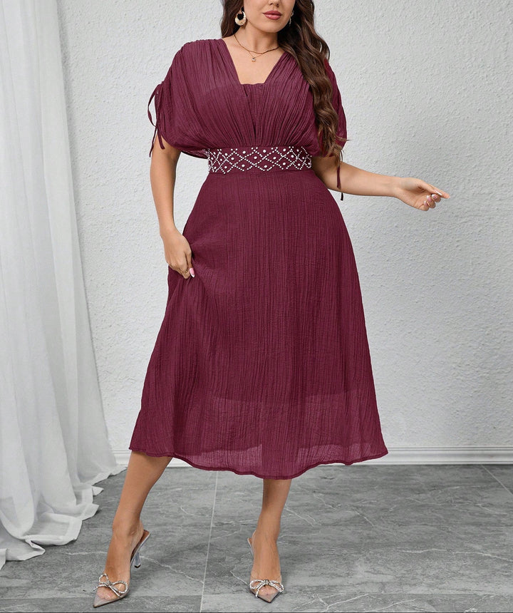 SHEIN bordó midiruha