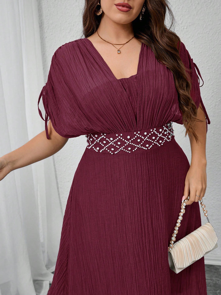SHEIN bordó midiruha