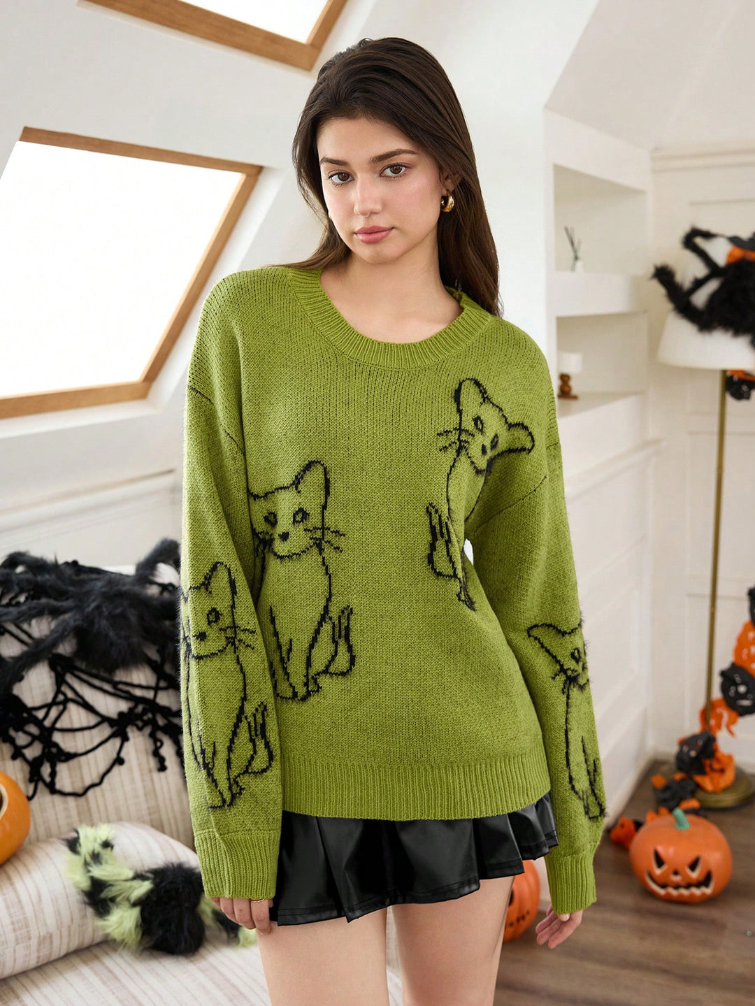 Pulover SHEIN, verde