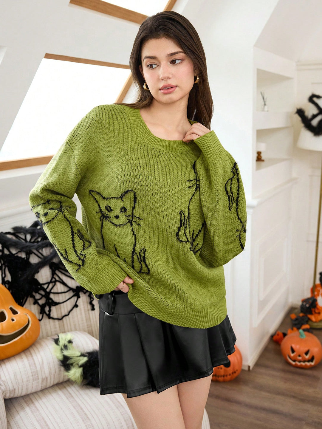 Pulover SHEIN, verde