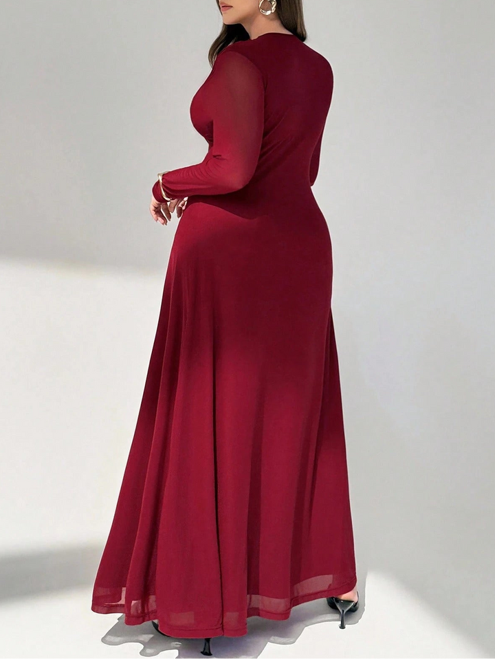 Shein bordó maxi ruha