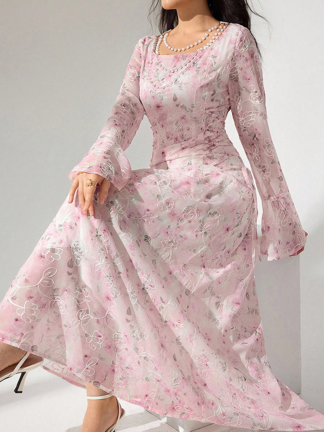 SHEIN rózsaszín maxi ruha