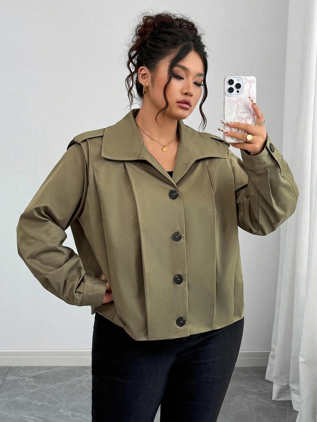 Jachetă SHEIN, kaki