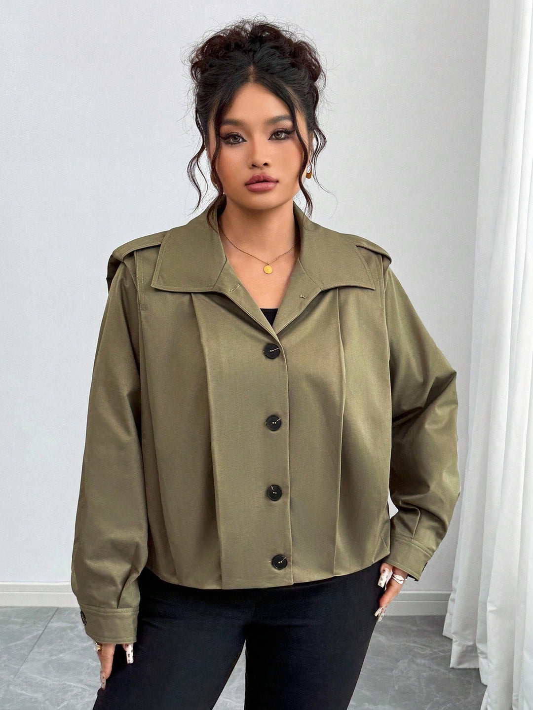 SHEIN kabát, khaki