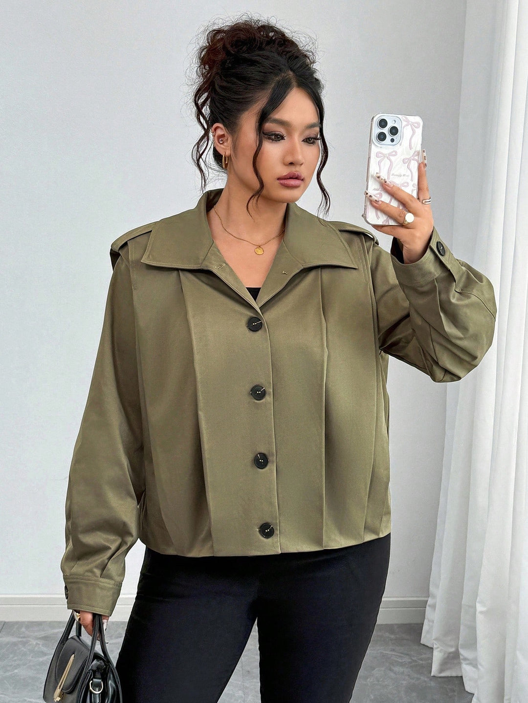 SHEIN kabát, khaki