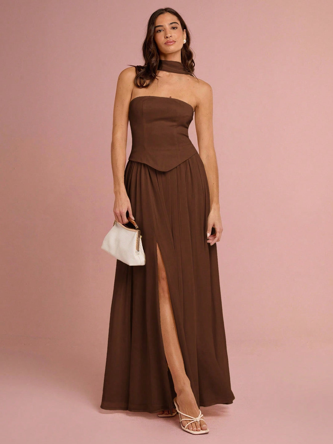 Rochie maxi SHEIN, maro