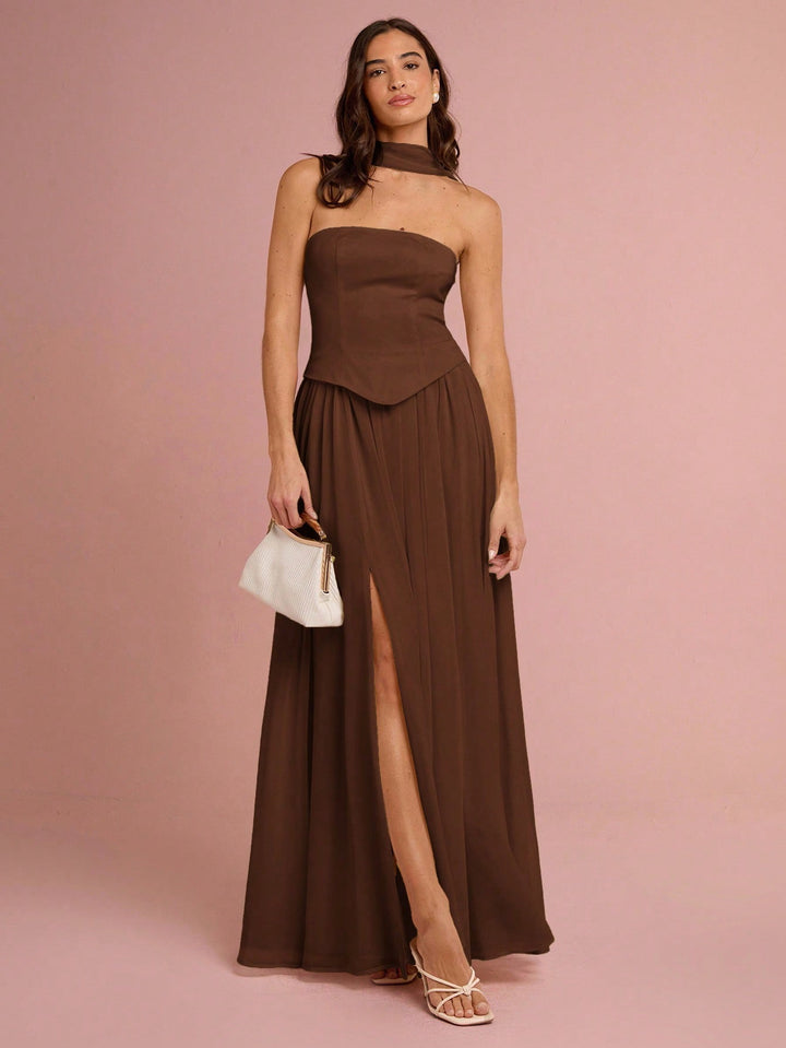 Rochie maxi SHEIN, maro