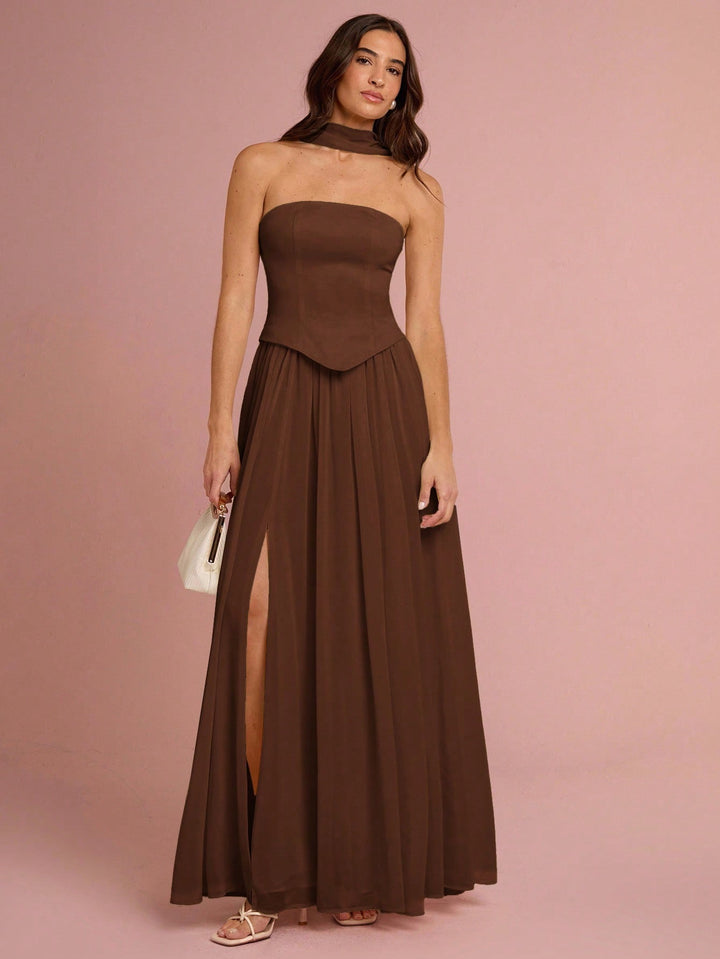 Rochie maxi SHEIN, maro