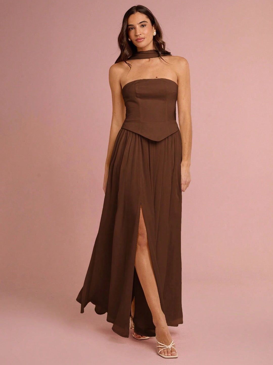 Rochie maxi SHEIN, maro