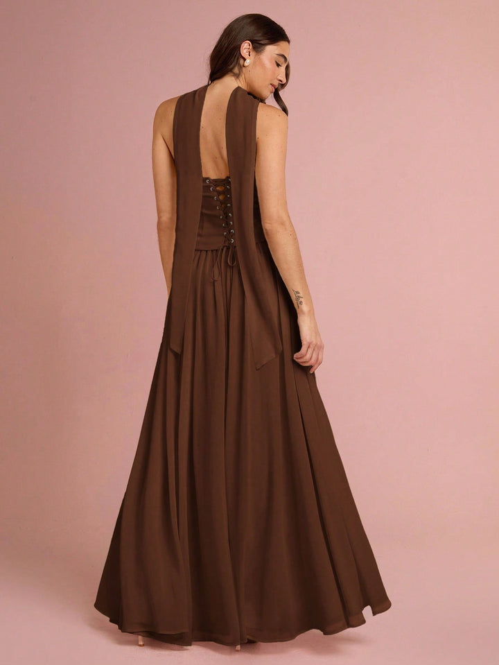 Rochie maxi SHEIN, maro