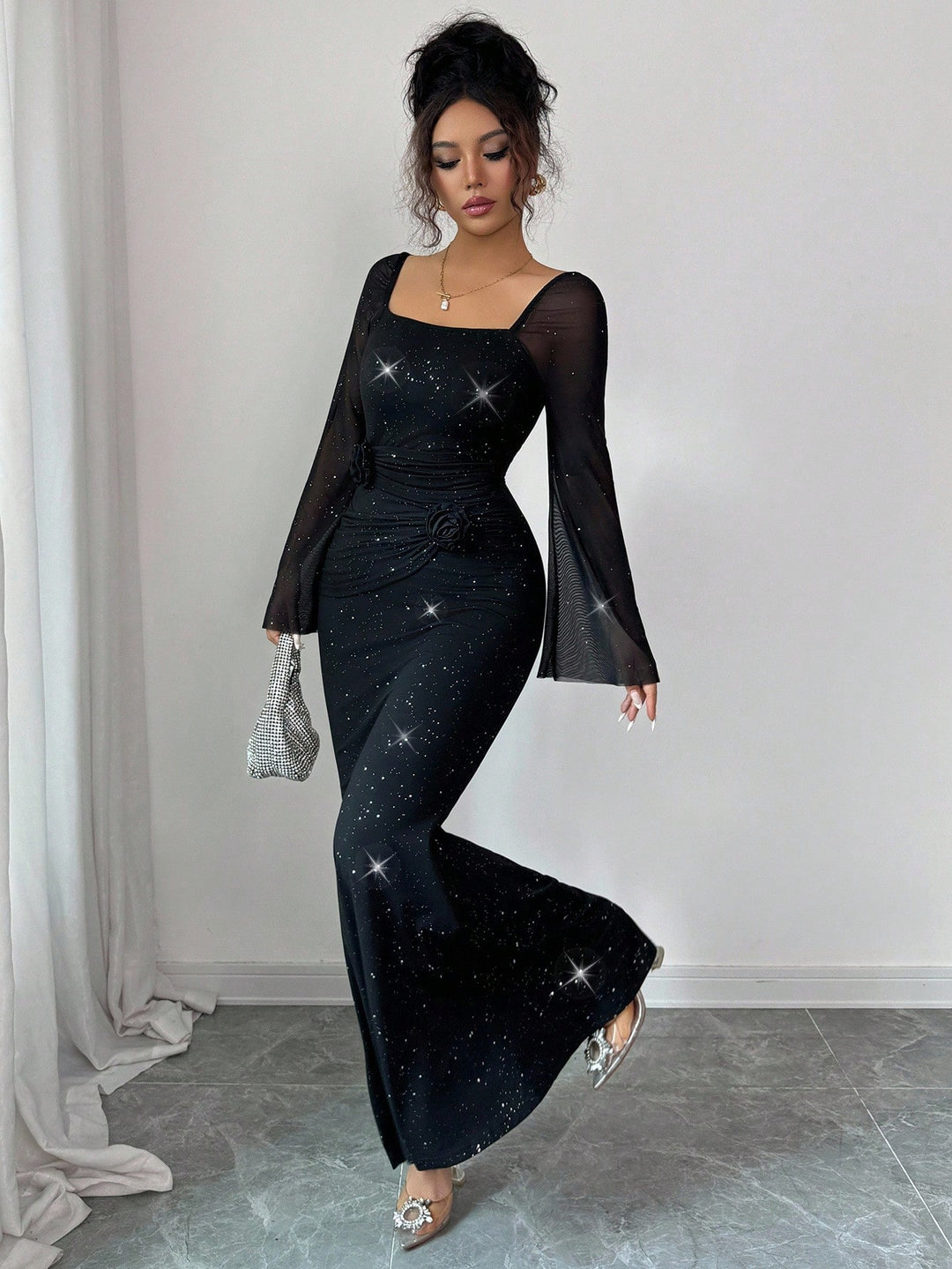 Rochie midi SHEIN, negru