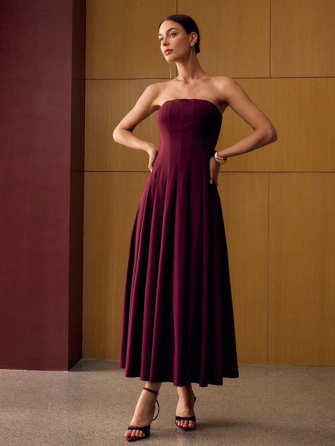 Rochie maxi SHEIN, vișiniu