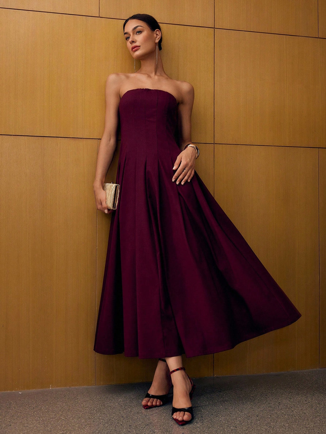 Rochie maxi SHEIN, vișiniu