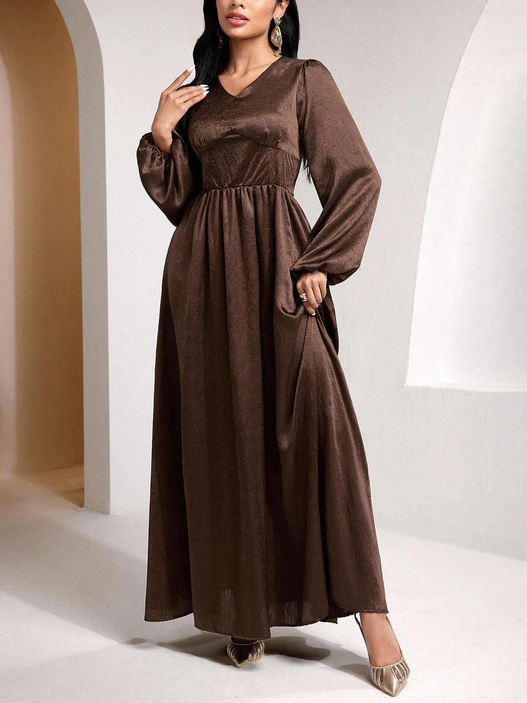 Rochie maxi SHEIN, maro