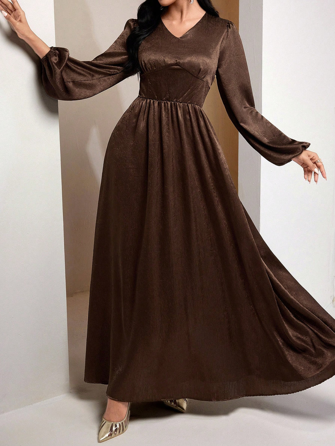 Rochie maxi SHEIN, maro