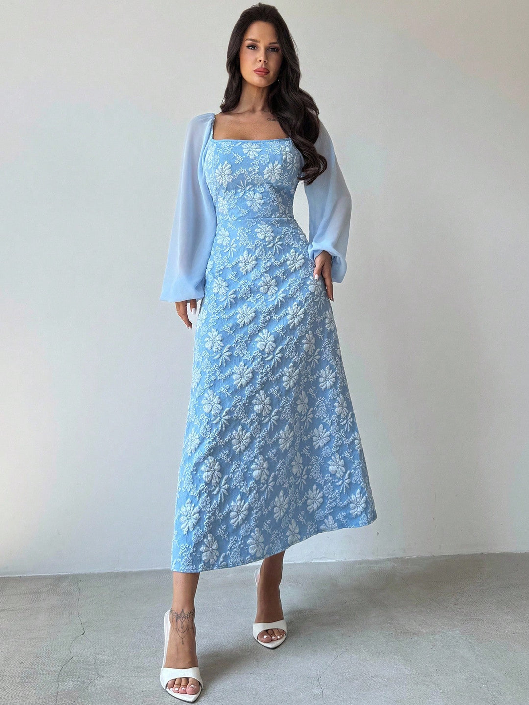 SHEIN kék midi ruha