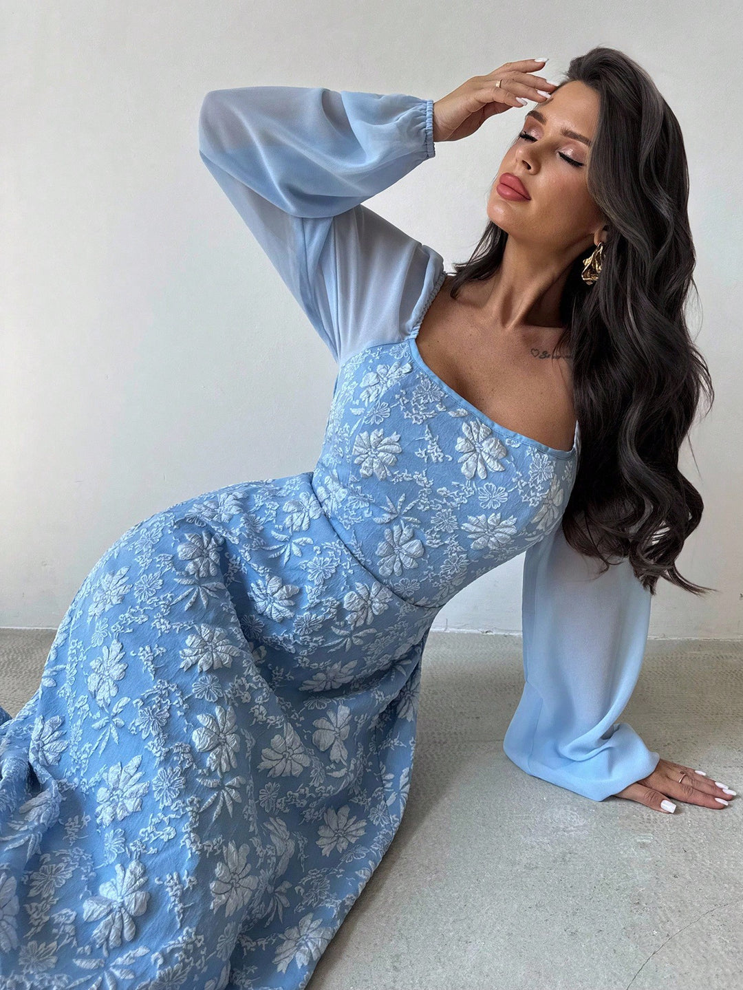 SHEIN kék midi ruha