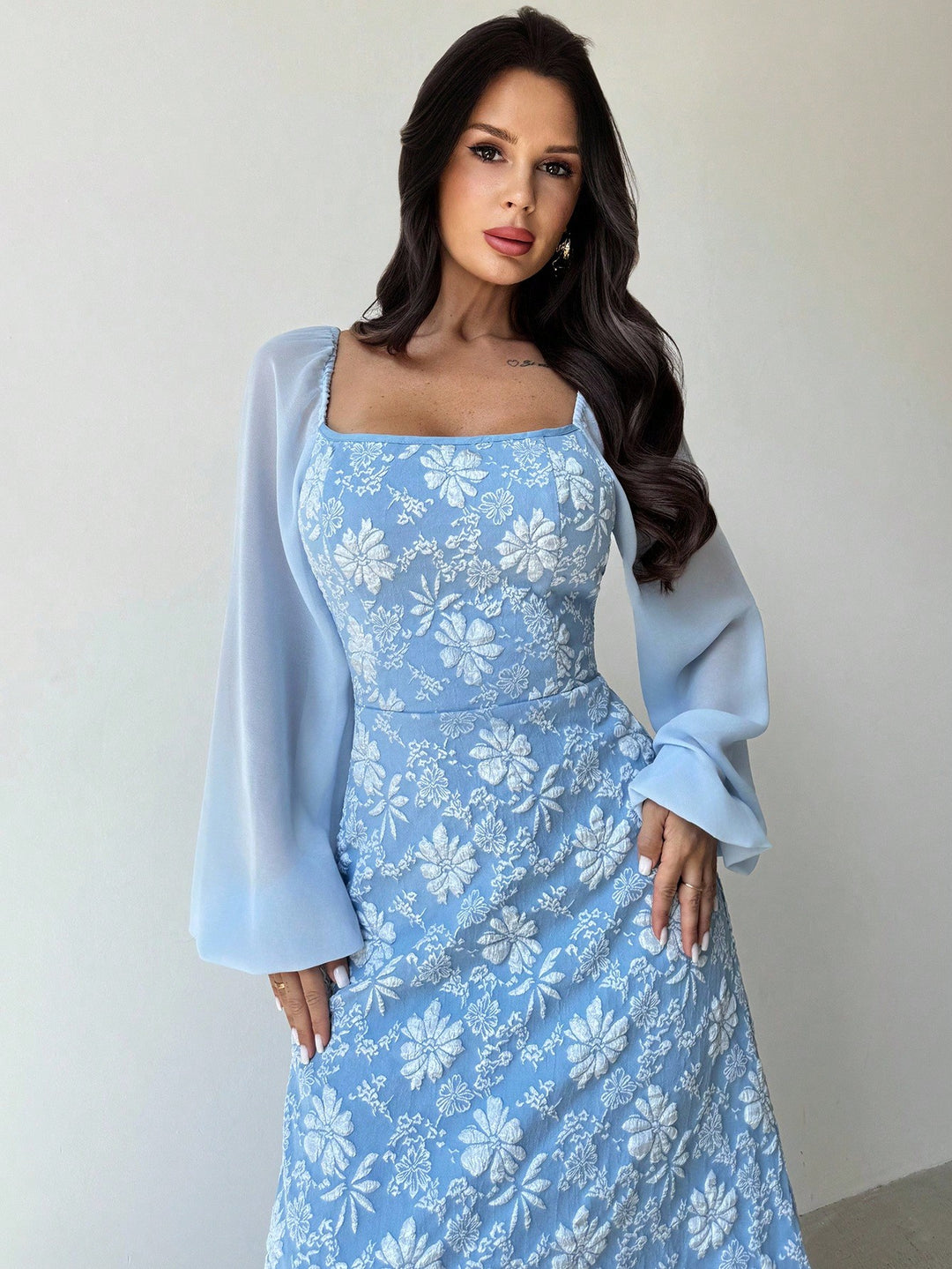SHEIN kék midi ruha