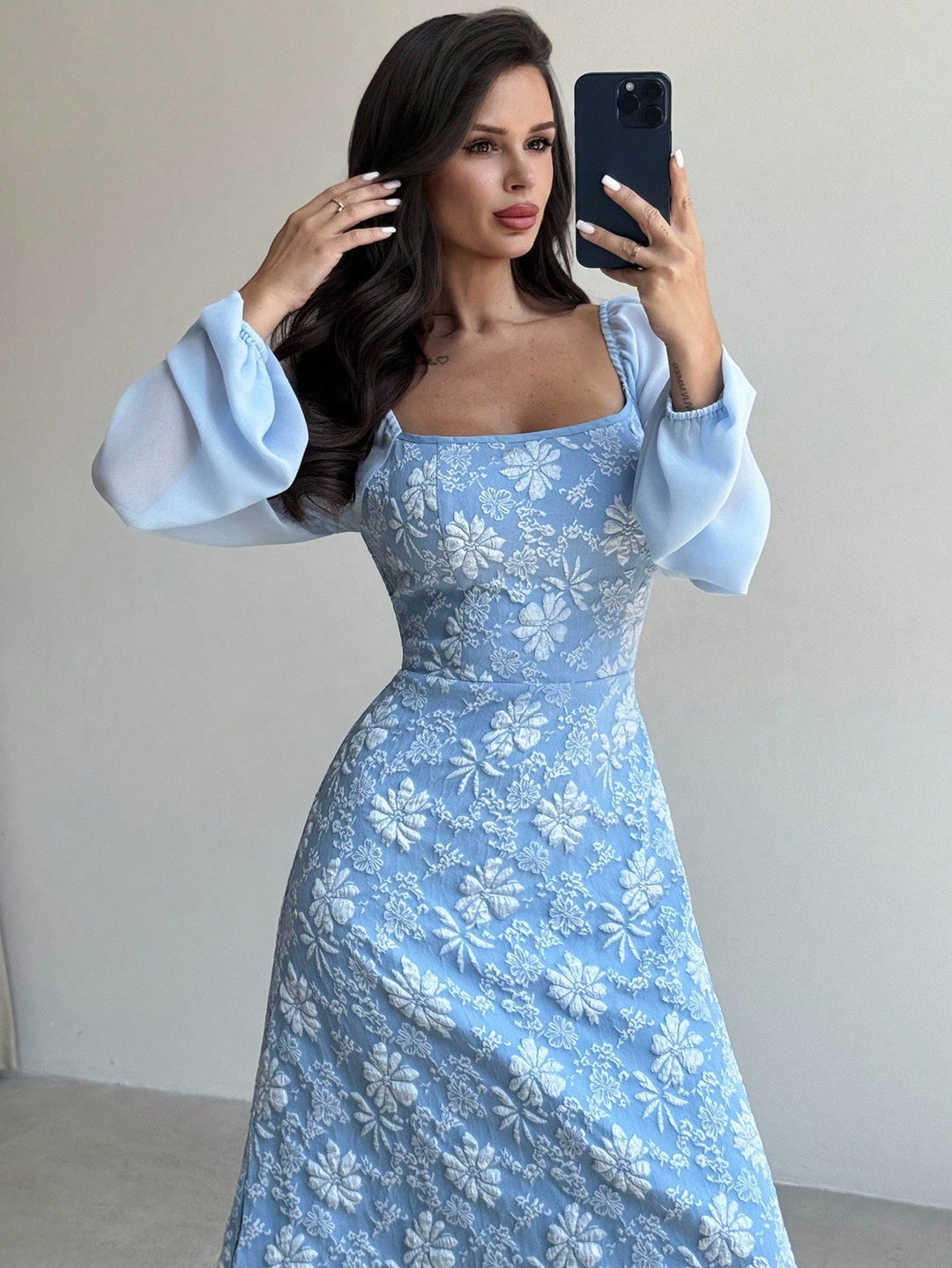 SHEIN kék midi ruha
