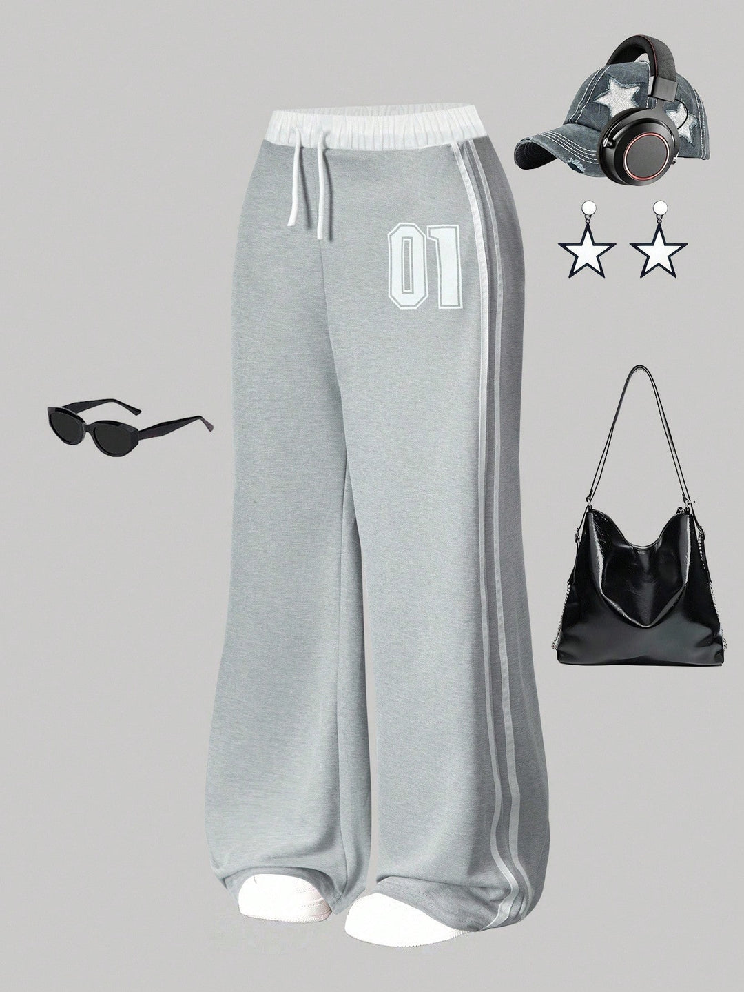 Pantaloni de trening SHEIN, gri