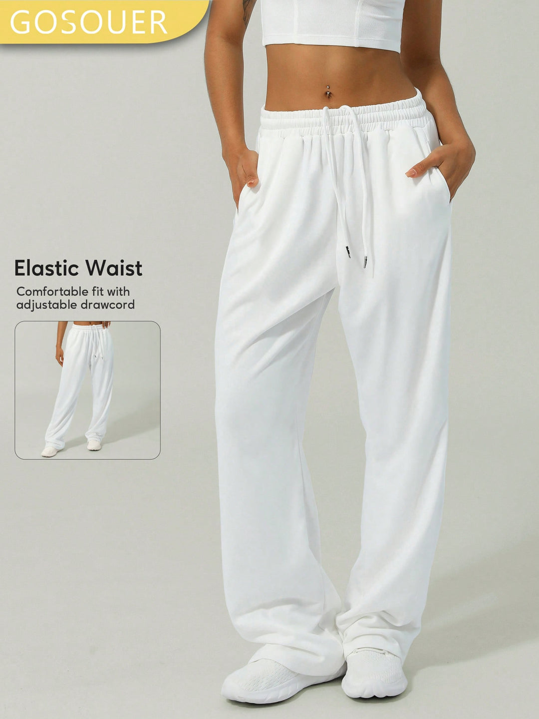 Pantaloni SHEIN, alb