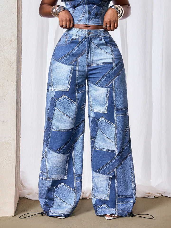 Jeans Shein Curve+, kék