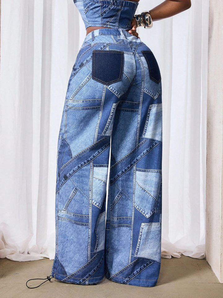 Jeans Shein Curve+, kék