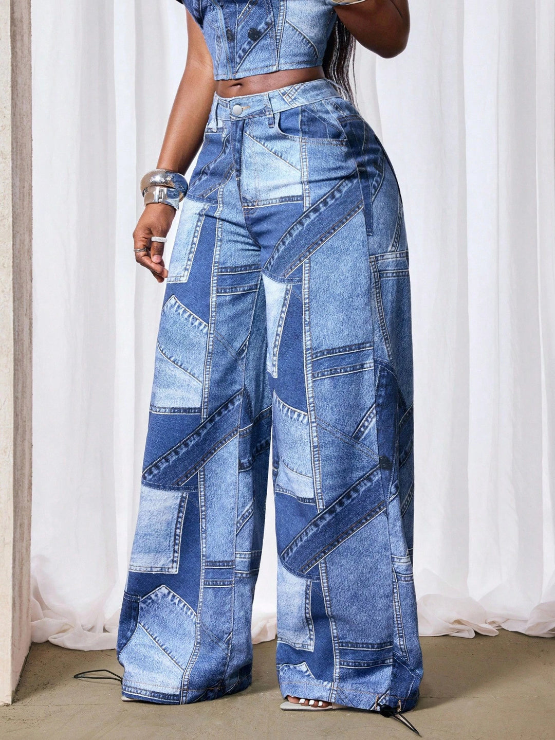 Jeans Shein Curve+, kék