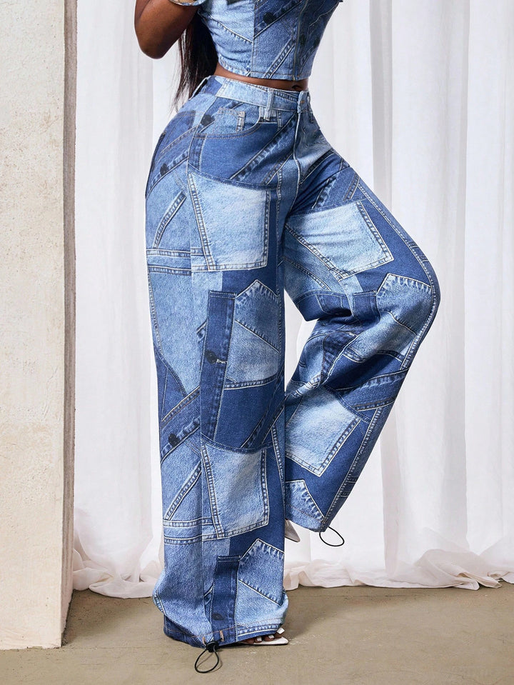 Jeans Shein Curve+, kék