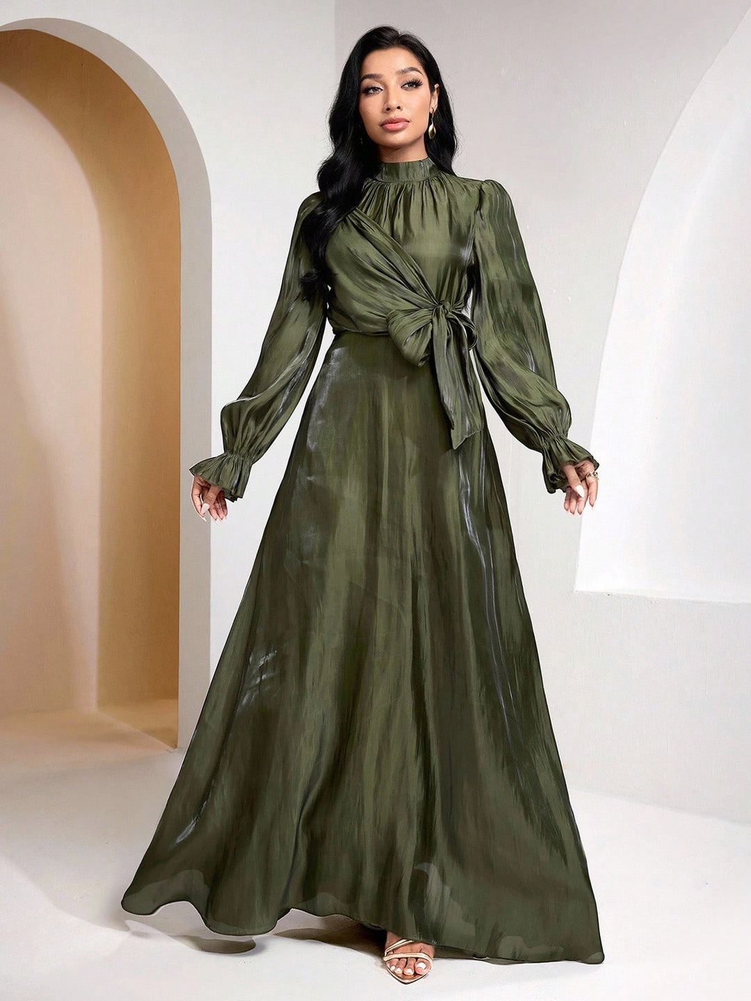Rochie maxi SHEIN, kaki