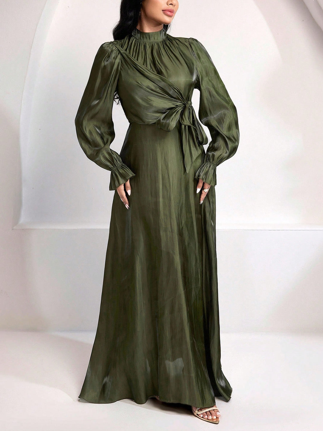Rochie maxi SHEIN, kaki