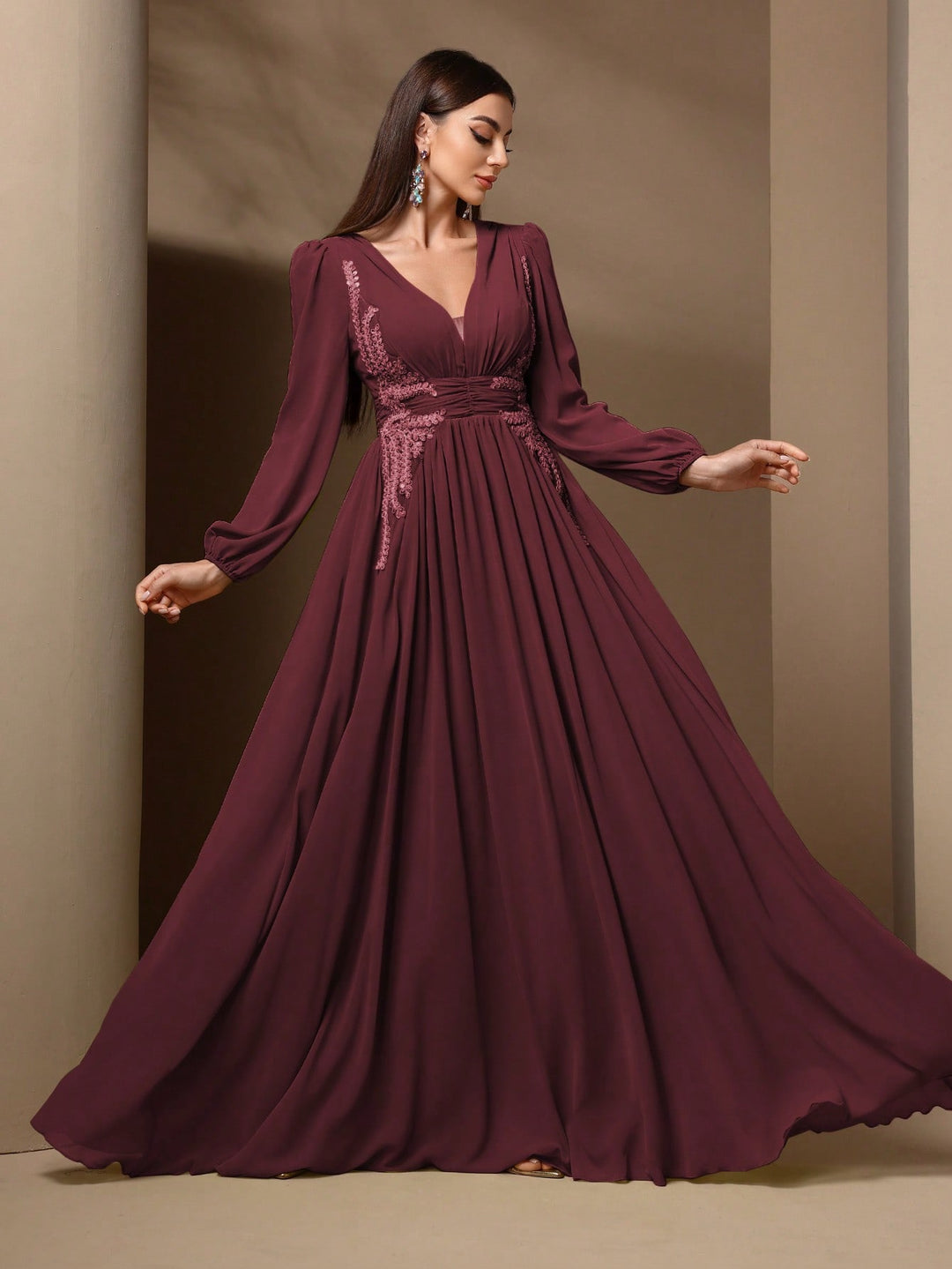 Rochie maxi SHEIN, vișiniu