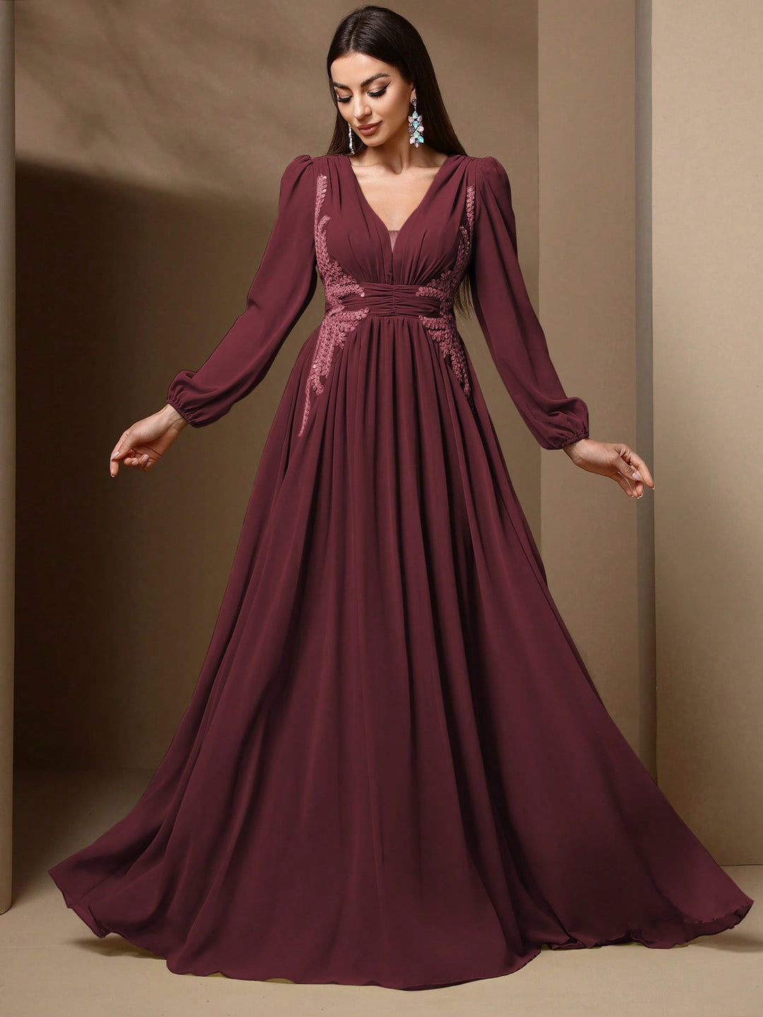 Rochie maxi SHEIN, vișiniu