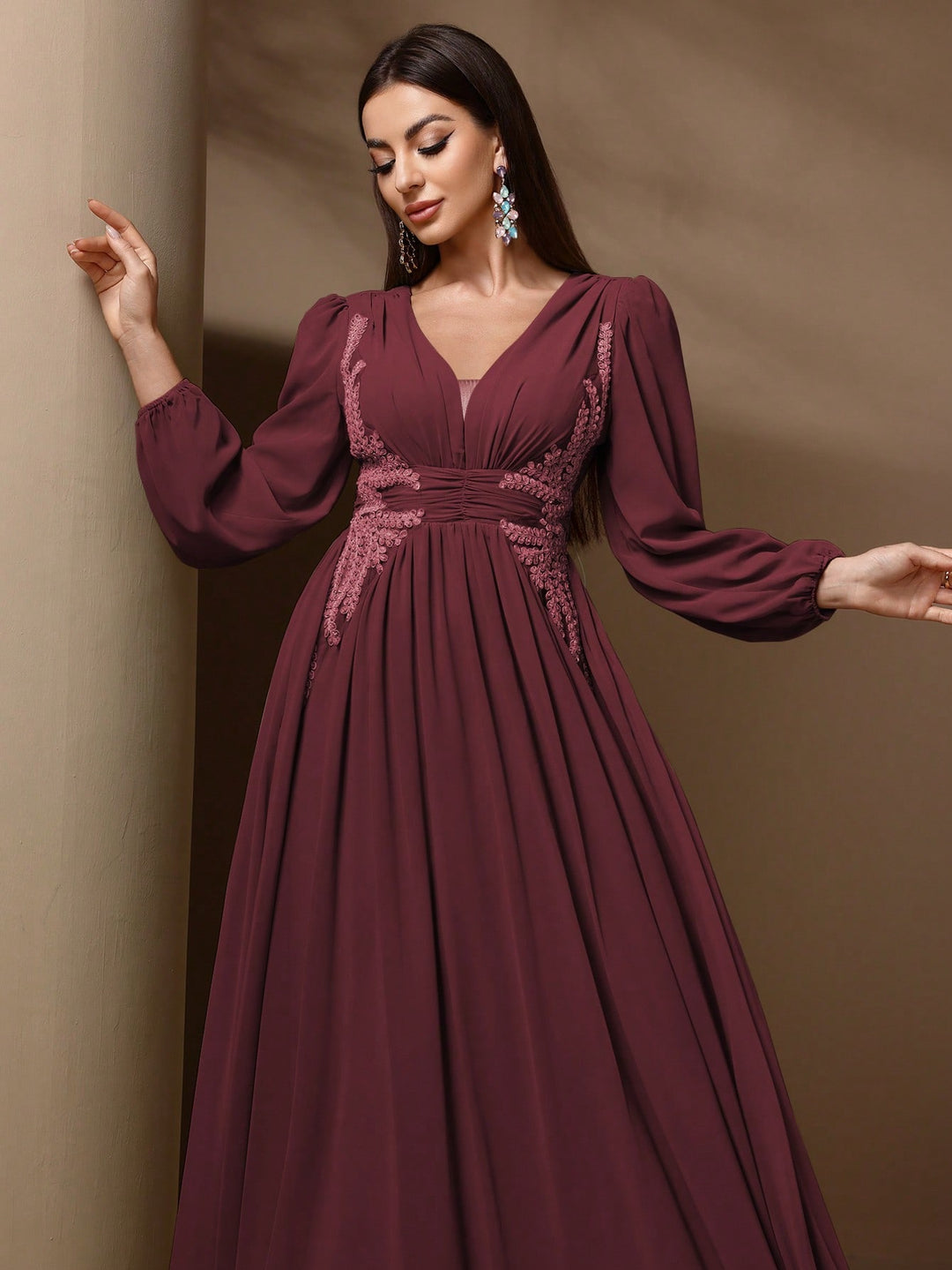 Rochie maxi SHEIN, vișiniu