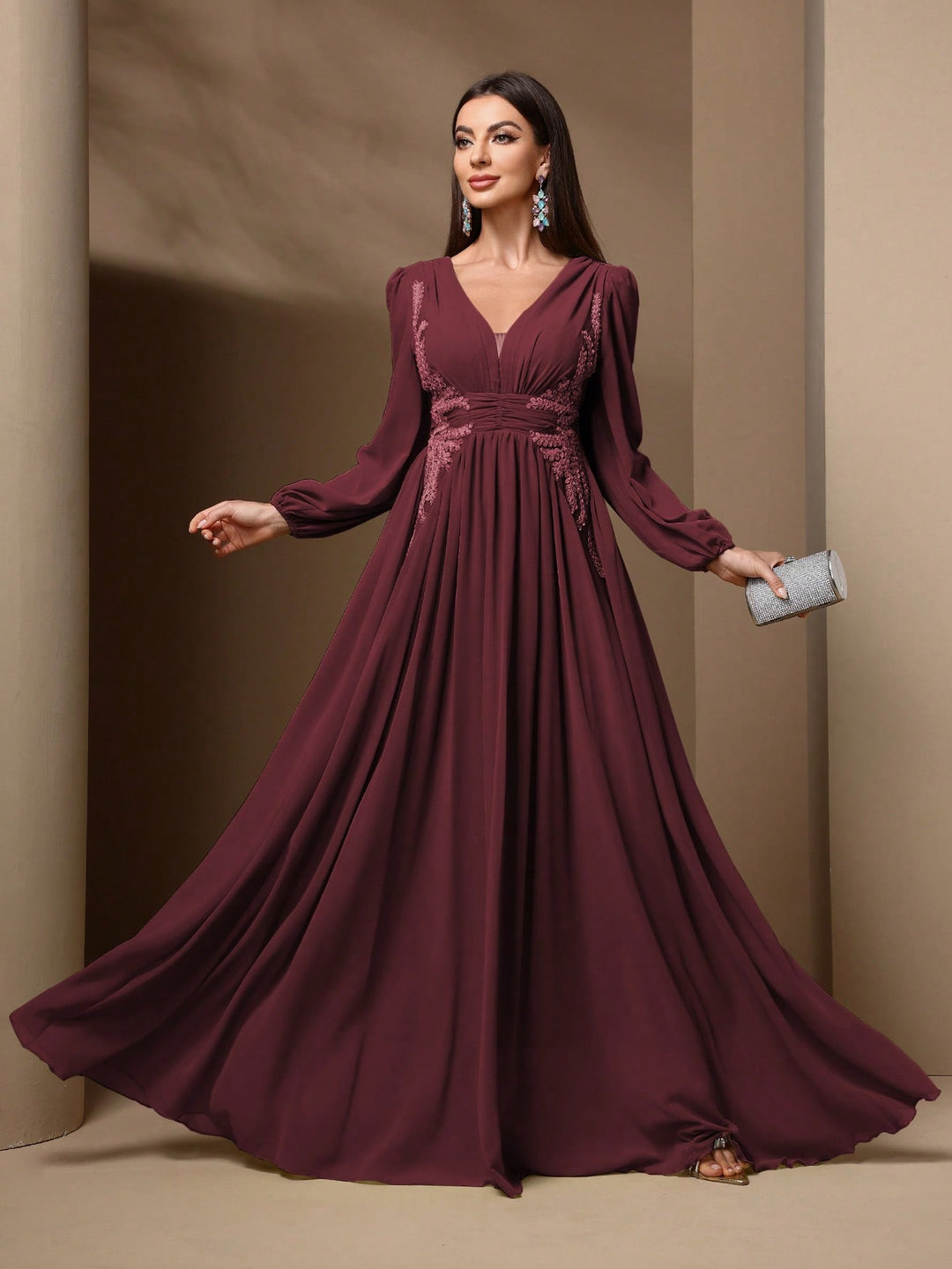 Rochie maxi SHEIN, vișiniu